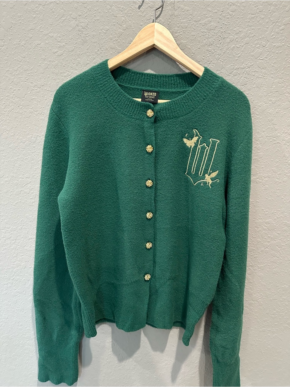 Wicked Cardigan By Paul Tazewell Sz L - emerald green Color With Gold Buttons